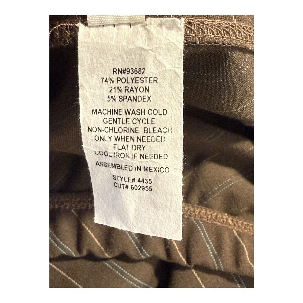 Forgotten Grace Brown Pinstripe Skirt Stretch Knit Pull On‎ Midi Small NWT